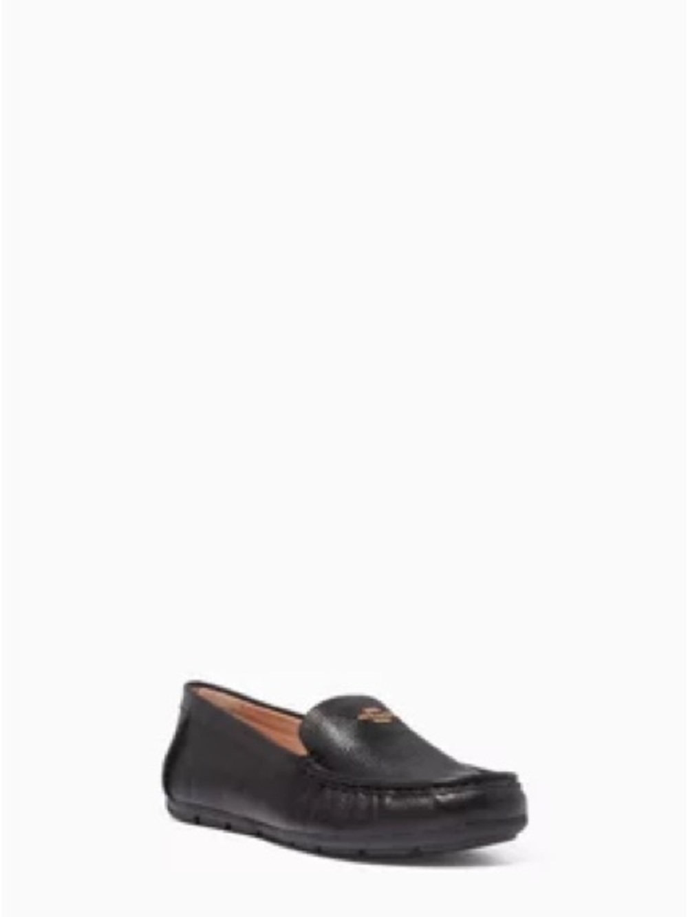 COACH ~ NWOT Black Pebbled Leather Slip-On Loafers with Classic Gold Logo - Picture 4 of 8